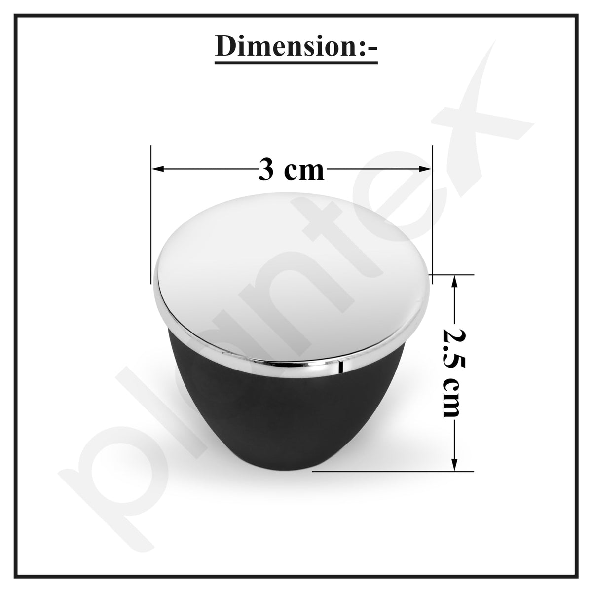 Plantex Knobs for Drawer/Drawer Knobs/Knobs for Cabinets/Pull-Push Knobs for Kitchen/Bedroom Drawer - Pack of 2 (Chrome & Black)-3