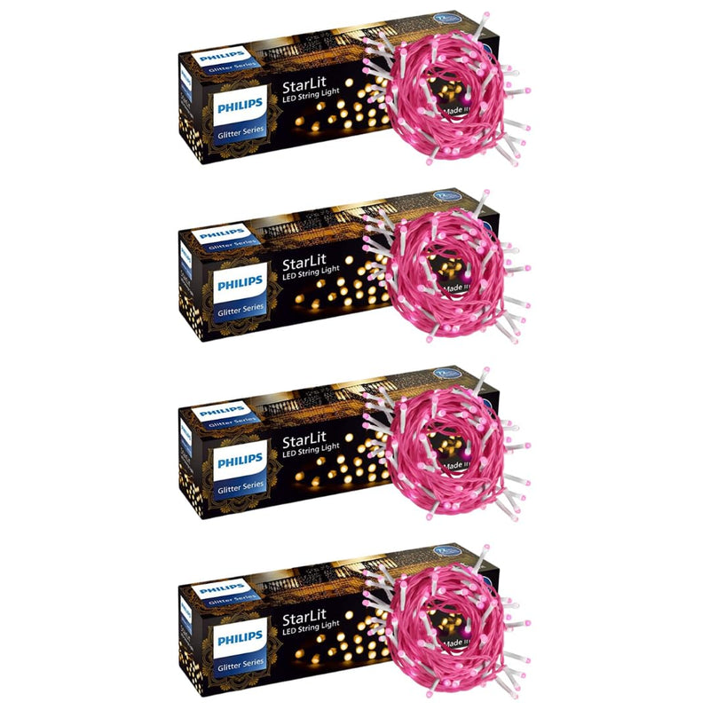Philips Starlit 12 Meter 72 LEDs String Light for Decoration (58224-pink) (Pack of 4)