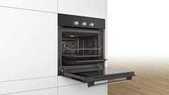 Bosch 66 L Series 2 built-in oven with 3D hot air 60 x 60 cm (HBF031BA0I, Black)