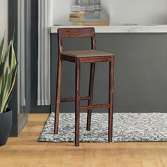 Elegant Sheesham Wood Bar Chair - Durable, Handcrafted, Comfortable Seating with Footrest, Ideal for Home Bar, 