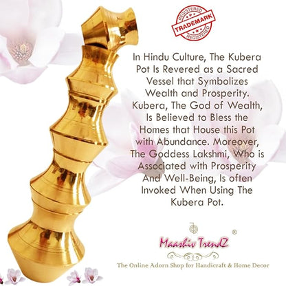 MAASHIV TRENDZ Brass Glossy Finish Kubera Panai/Lakshmi Kubera Pot | Gubera Panai/Lakshmi Kubera