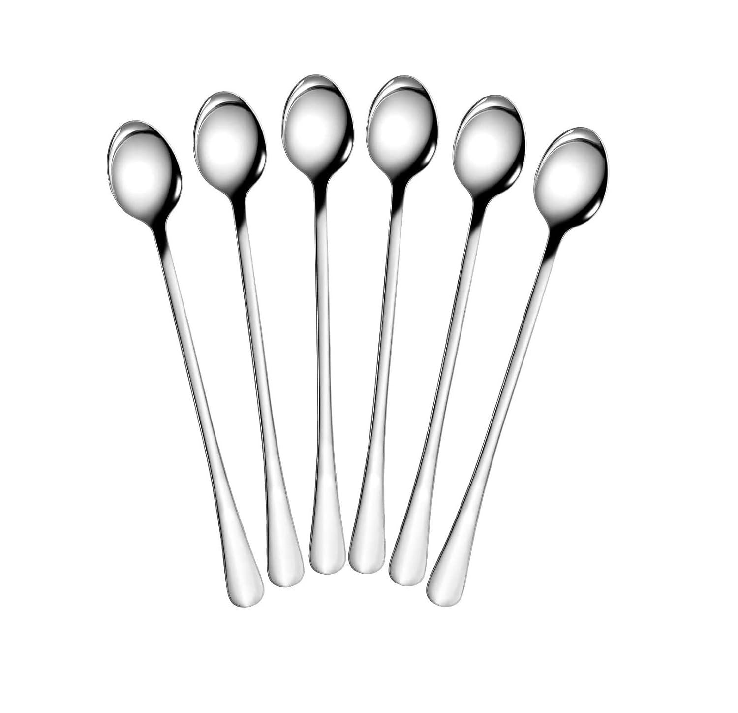 Dynore Stainless Steel 6 Pcs Soda Spoons/Bournvita/Mixing Spoon/Milkshake Spoon/Long Spoon 8 inch- Set of 6