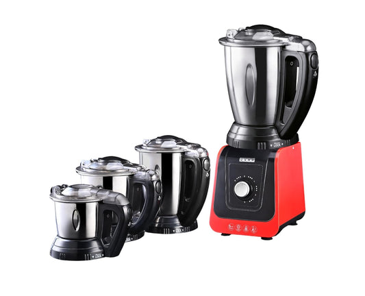 USHA ICHEF 750 Watt 3 JAR Copper Motor Mixer Grinder Hands Free operation with Dual Safety Lock| 2 Yr Product & 5 Yrs Motor Warranty(Red/Black)