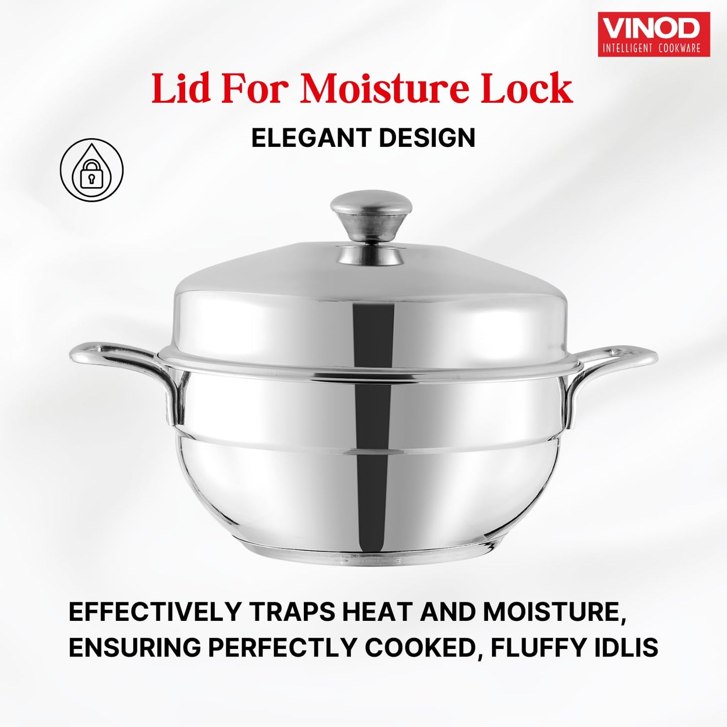 Vinod Gen-Z 1 liter Stainless Steel Multi Kadai with 6 Plates - 19 cm| 2 Idli, 2 Dhokla and 1 Patra Plate | All In One Multi Purpose Kadhai | Induction and Gas Base | Small - 2 Year Warranty