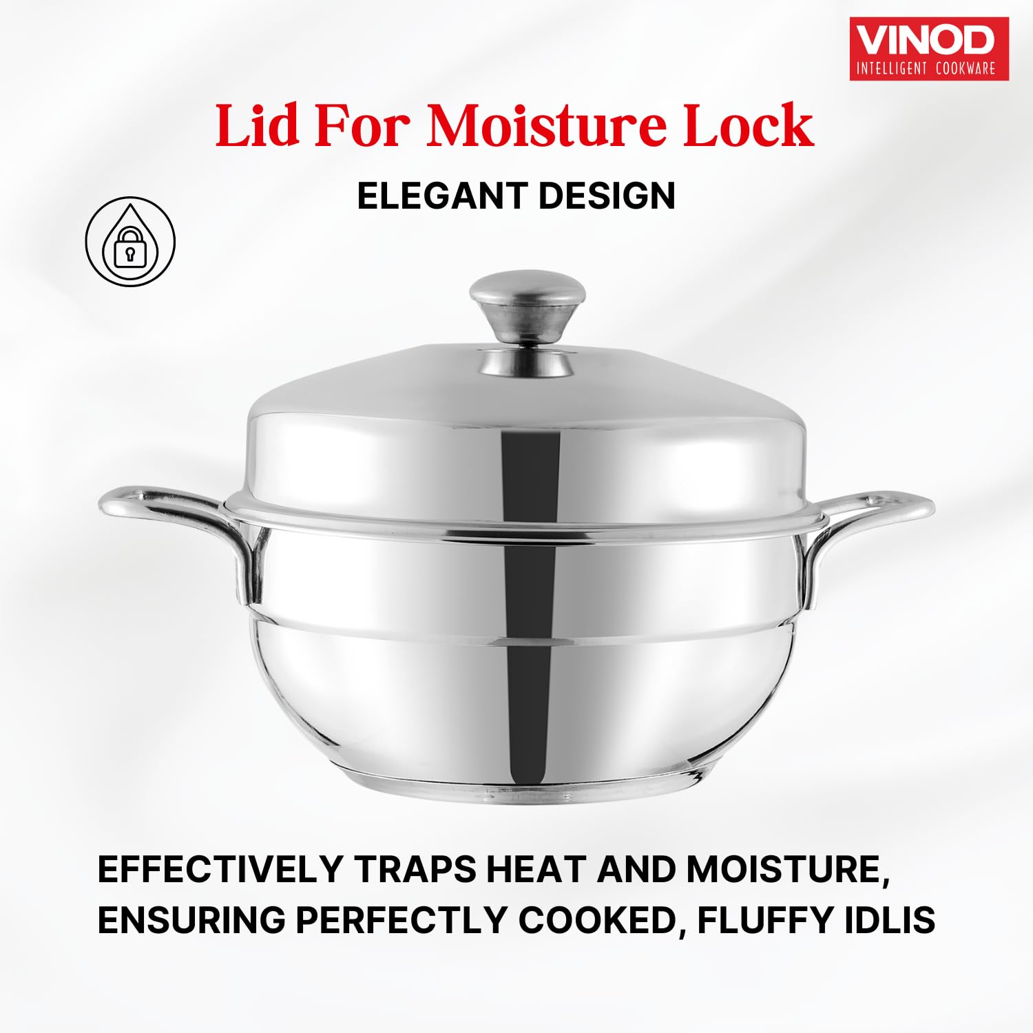Vinod Gen-Z 1 liter Stainless Steel Multi Kadai with 6 Plates - 19 cm| 2 Idli, 2 Dhokla and 1 Patra Plate | All In One Multi Purpose Kadhai | Induction and Gas Base | Small - 2 Year Warranty