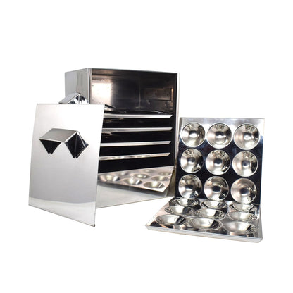 Onions Stainless Steel Cauka/Square/Cubic Idly Cooker 6 Plates comes with 6 Regular Idly & 2 Tatte Idly/Dhokla Plates. Gas Stove and Induction Stove Compactible FOR HOME USE