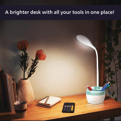 Philips Onyx Green Rechargeable LED Table Lamp with Mobile & Pen Holder