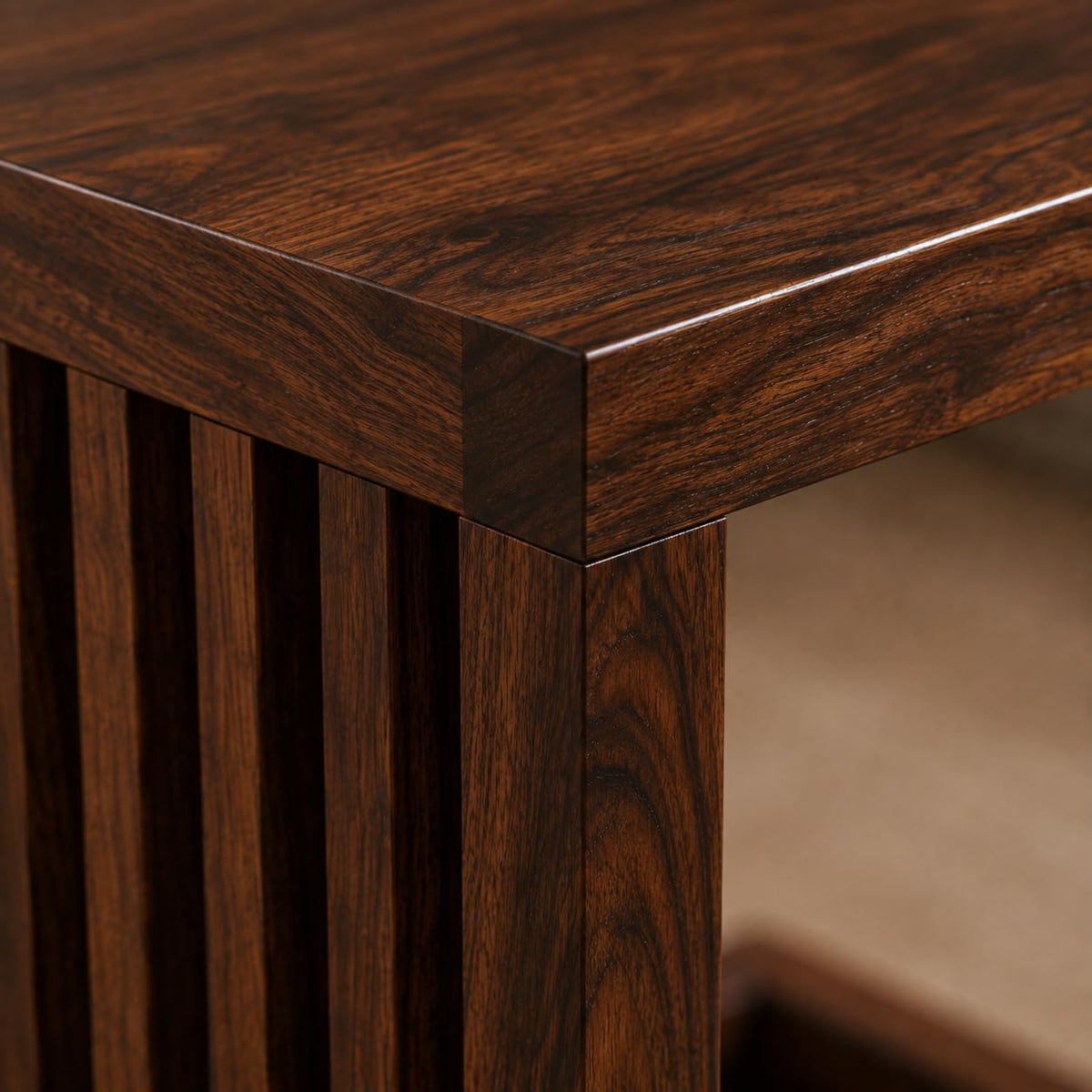 Solid Sheesham Wood C Shape Side Table for Living Room | Modern Sofa End Table | Wooden Laptop Table for Bed | 