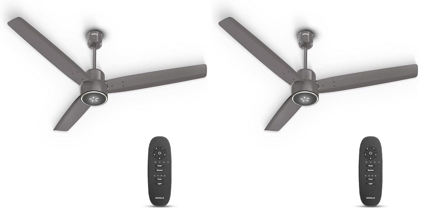 Havells FAB BLDC ULED Ceiling Fan 1200mm, 5 star, LED Speed Indicator, 380 RPM, Up to 65% Savings,Reverse Rotation,4 Speed Modes,Low Wattage 30W, Low Noise,Air Flow:225 CMM, 3 Year Warranty,Stone Grey