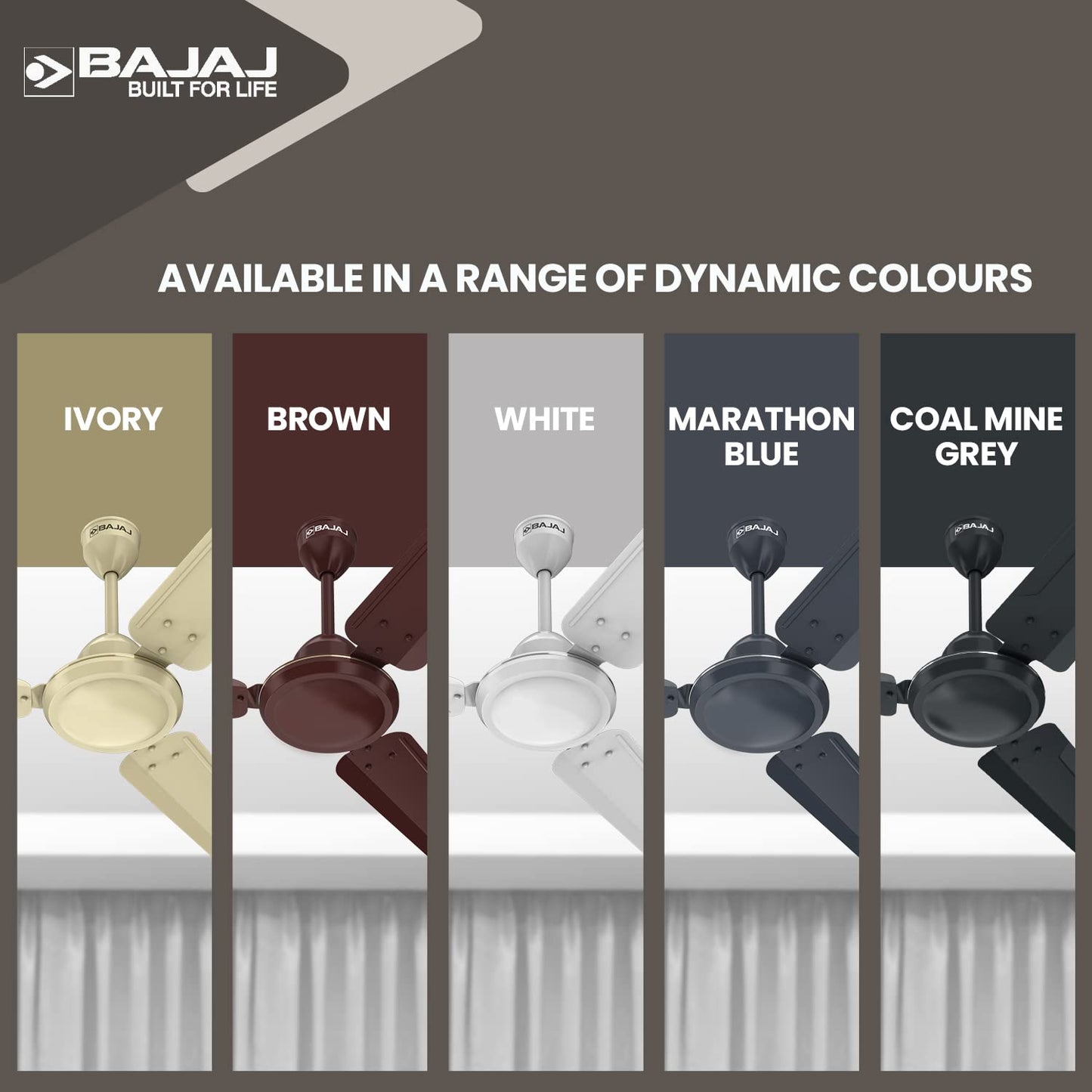 Bajaj Durato 12S1 1200MM (48") Ceiling Fans For Home | BEE Star Rated Energy Efficient Ceiling Fan | Thermatuff Technology™ | High Air Delivery & High Speed 400 RPM | 3-Yr Warranty 【White】