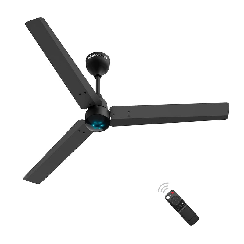 atomberg Renesa Enzel 1200mm BLDC Ceiling Fan with Remote Control | BEE 5 star Rated Energy Efficient Ceiling Fan | High Air Delivery with LED Indicators| 3 Year Warranty (Gloss Black)