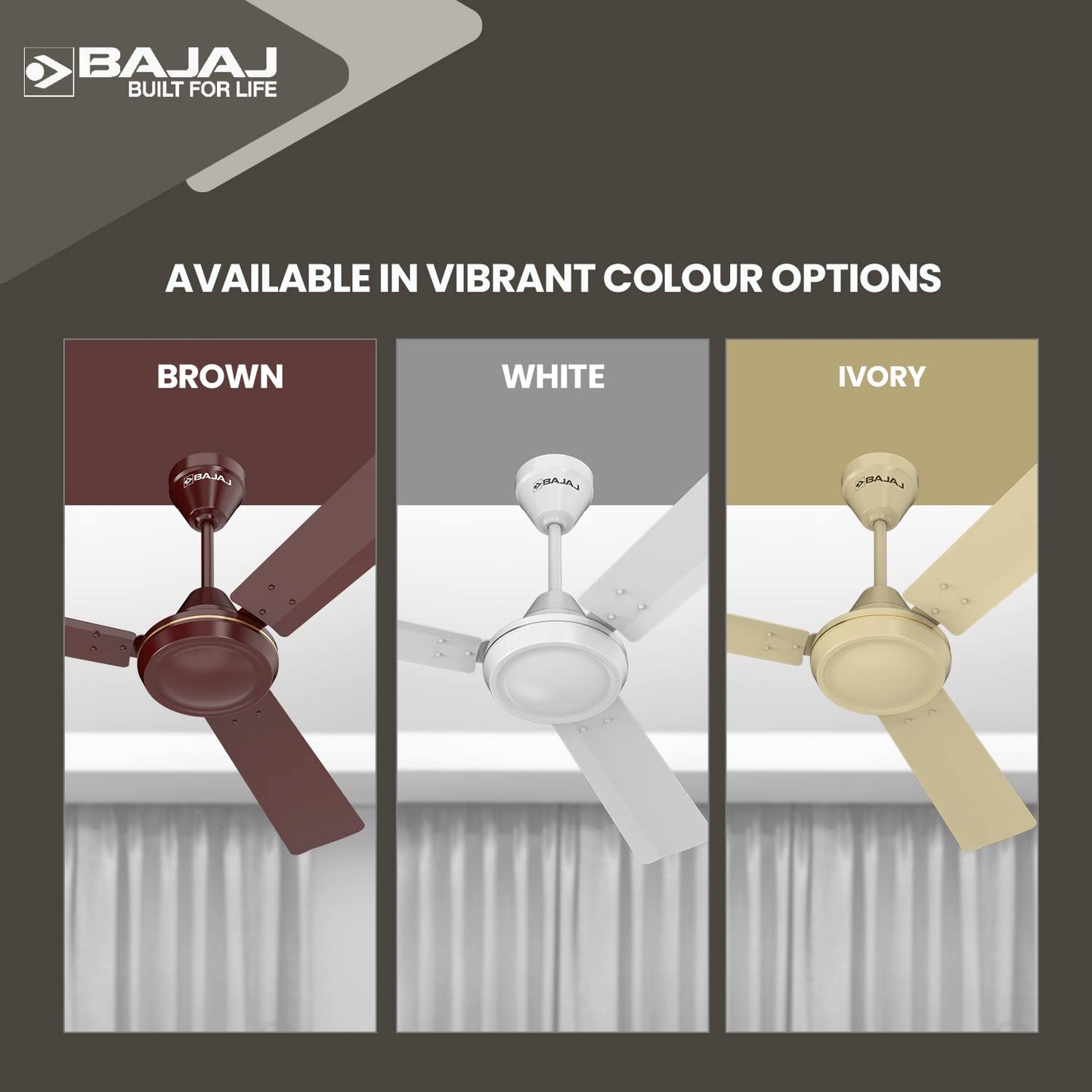 Bajaj Robusta 12S1 1200MM 1 Star Rated Ceiling Fans For Home | BEE Stars Rated Energy Efficient Ceiling Fan | Surgeprotekt Motor | 2 Years Warranty 【Base Ivory】