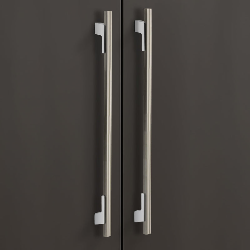 Plantex Cabinet Handle/Kitchen Cabinet Door Handle/Wardrobe/450 mm Cupboard Handle/Door Pull-Push Handle for Home/Office - Pack of 2 (Satin White & Chrome)-1