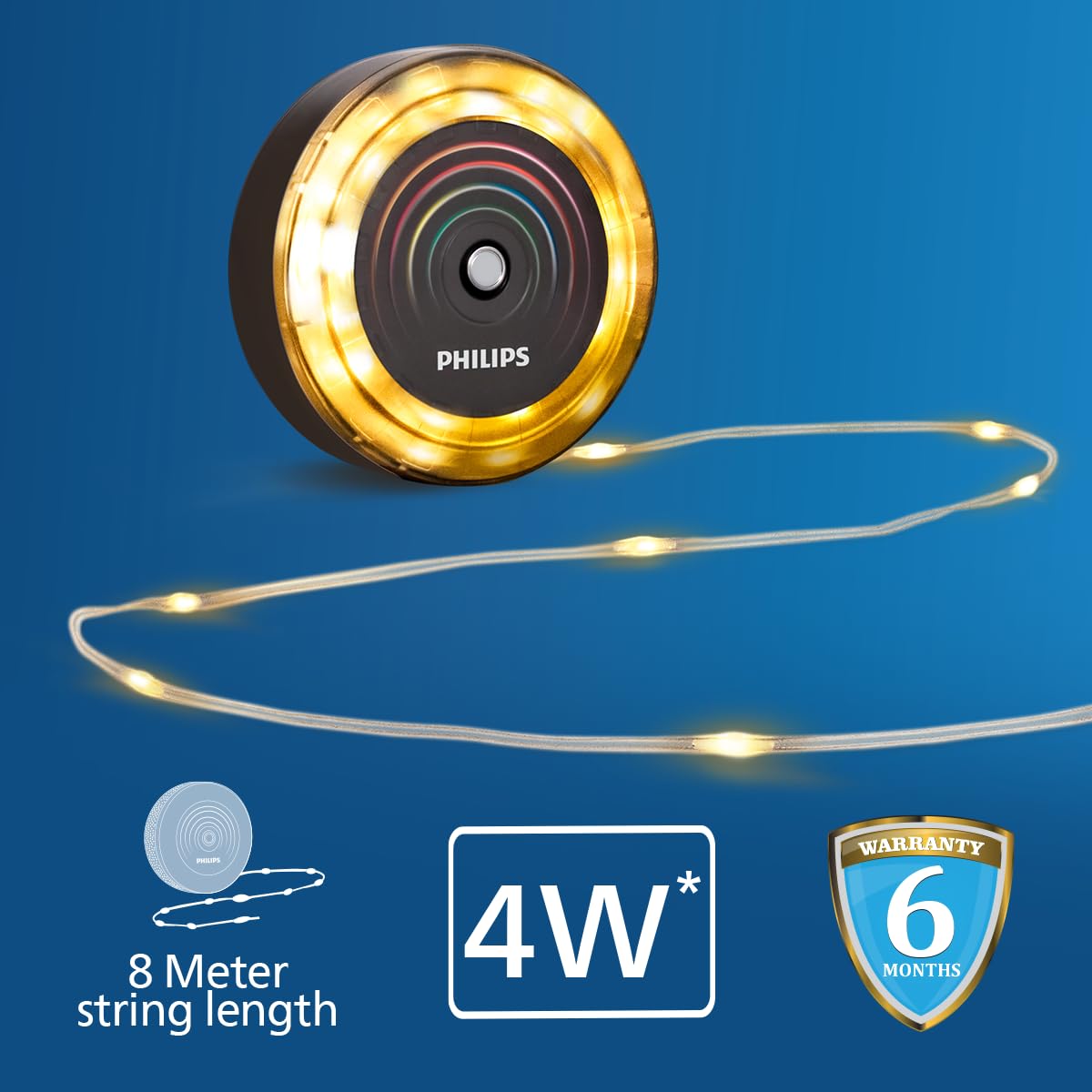 Philips GleamString Premium Rechargeable LED String Lights 8M Reel (Pack of 2)