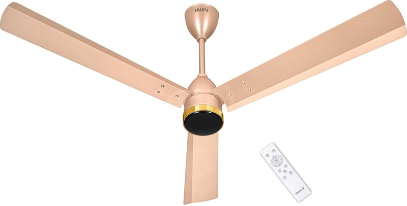 Sujata Slim Air BLDC 1200 mm Ceiling Fan with Remote | 5 Star - Topaz Gold