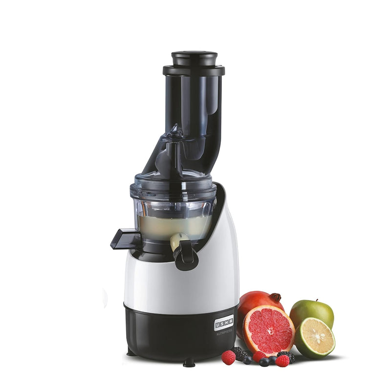 Usha CPJ 382F NutriPress Cold Press Juicer with Full Mouth Feeding Tube, 200 Watt (Black & White)