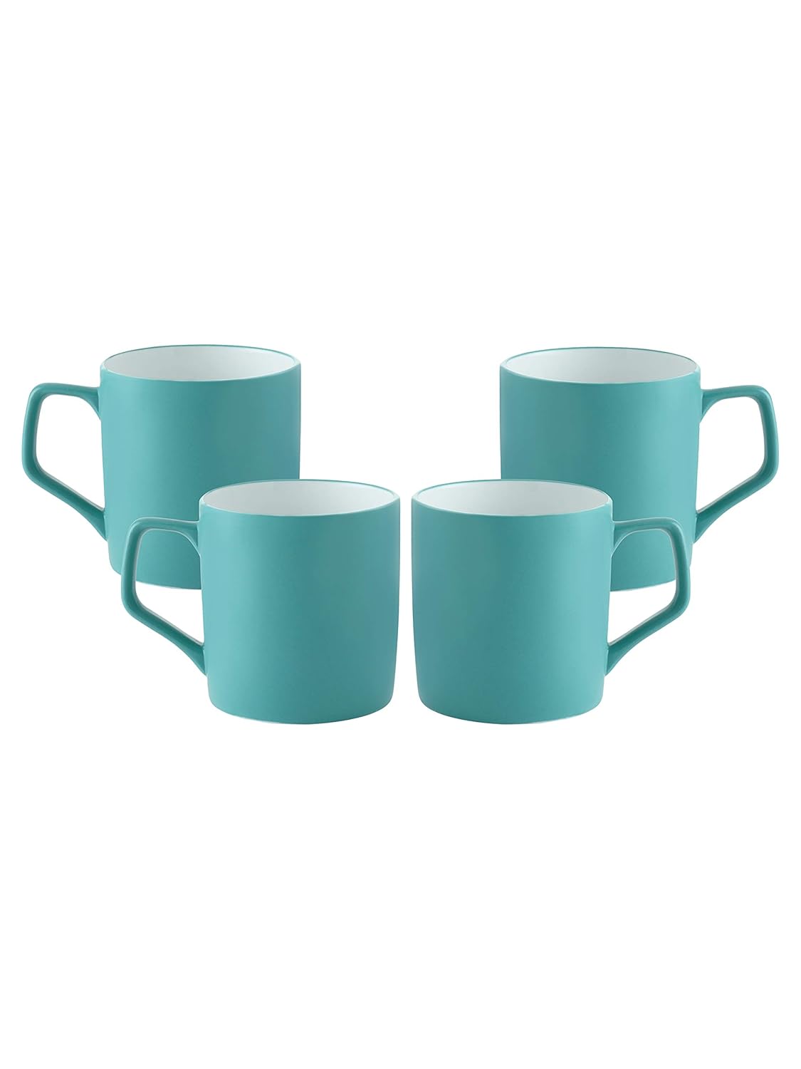 Clay Craft Ceramic Coffee/Tea Mugs - Set of 4, Multicolor, 230ml