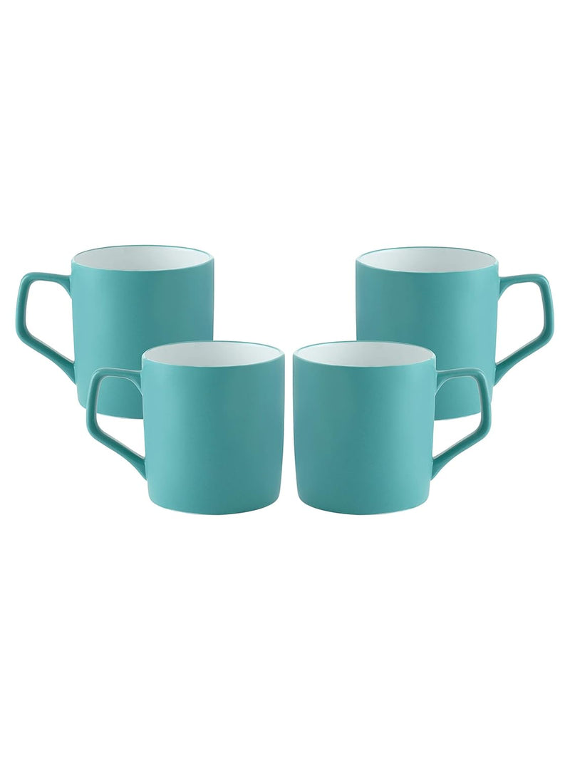 Clay Craft Ceramic Coffee/Tea Mugs - Set of 4, Multicolor, 230ml
