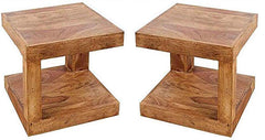Sheesham Wood Walnut Finish Coffee Center Table for Living Room (45 x 45 x 40 cm, Brown)