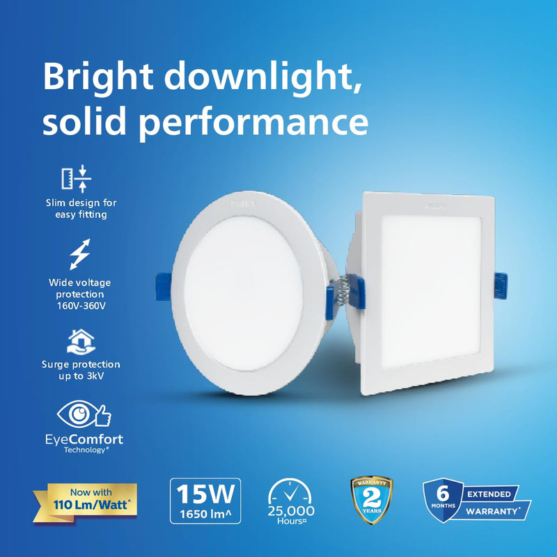 Philips 15W Square LED Ceiling Light (Pack of 6)