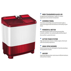Panasonic 8 kg Semi-Automatic Top Loading Washing Machine (NA-W80H5RRB, Shiny red)-2