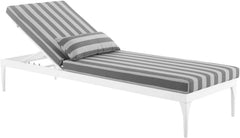 Hattie Outdoor Swimming Poolside Lounger (White + Grey ) Set of 2