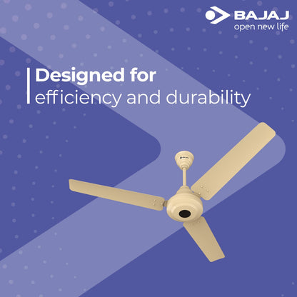 Bajaj Energos 26 1200MM (48 Inch) BLDC Ceiling Fan With Remote | BEE 5 Stars Rated | Energy Efficient Ceiling Fan For Home 【Base Ivory】