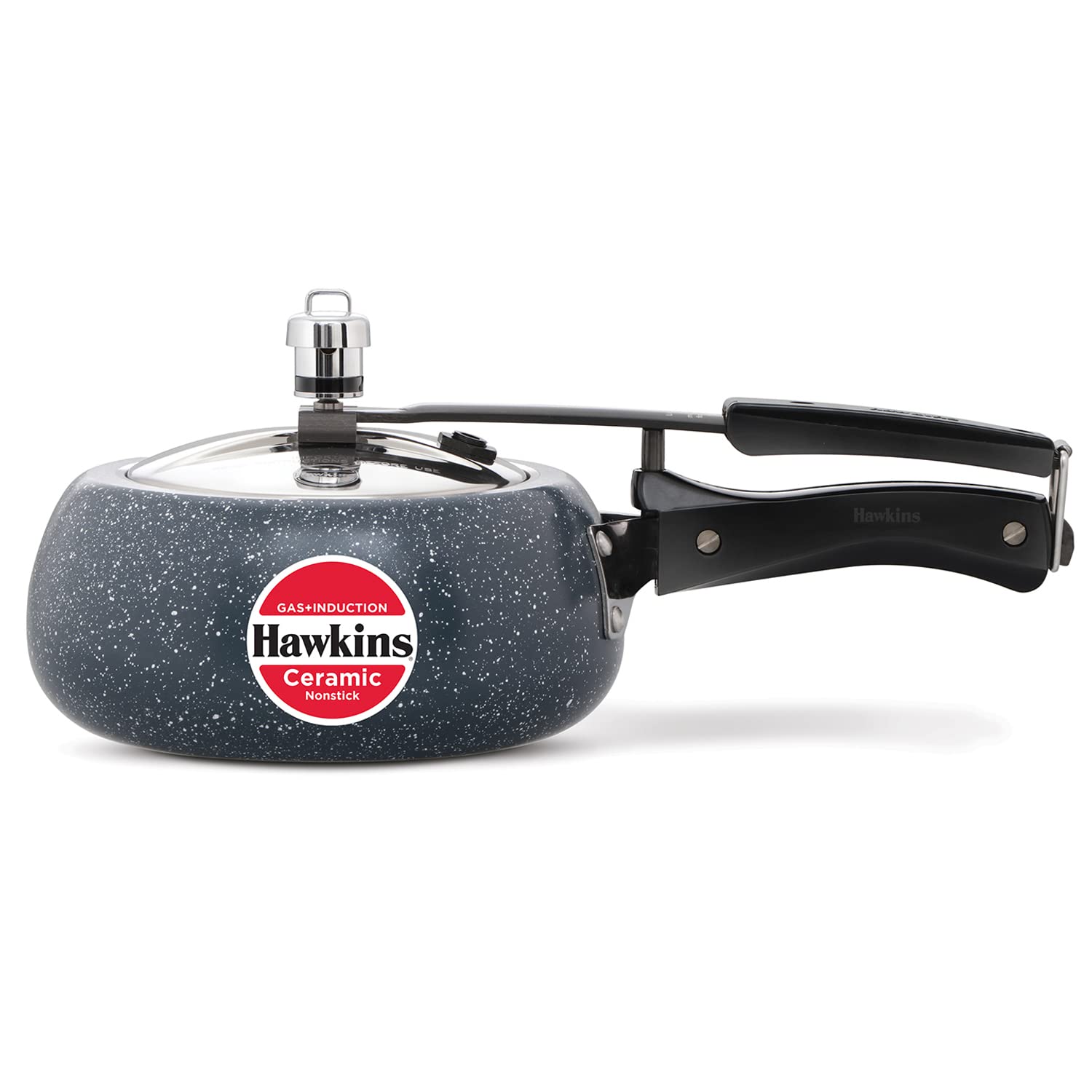 Hawkins 2 Litre Ceramic Nonstick Pressure Cooker, Induction Inner Lid Cooker, Granite Contura shaped Cooker, Blue (ICC20)