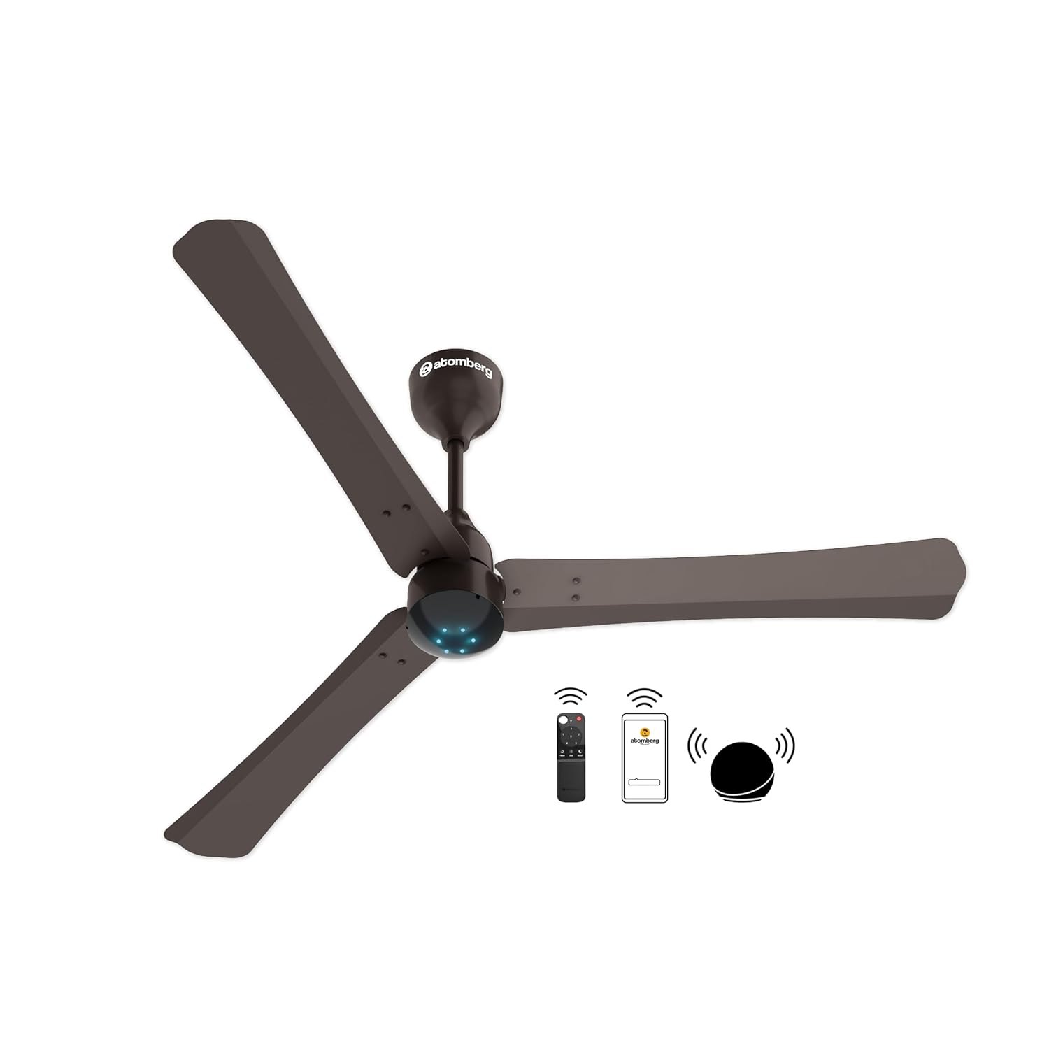 atomberg Renesa Smart + 1200mm BLDC Ceiling Fan with IoT & Remote | Energy Efficient Ceiling Fan | Ceiling fan for Living Room | High Air Delivery with LED Indicators (Earth Brown)