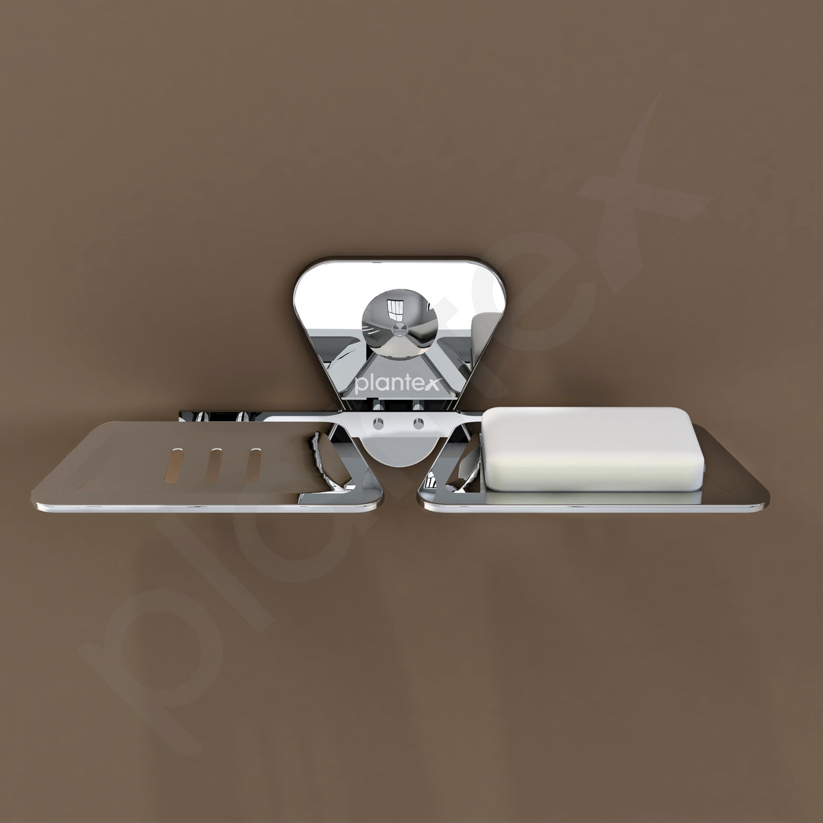 Plantex Stainless Steel Double Soap Dish/Soap Stand for Bathroom/Soap Storage/Soap Holder/Bathroom Accessories - Pack of 2 (Chrome)-3