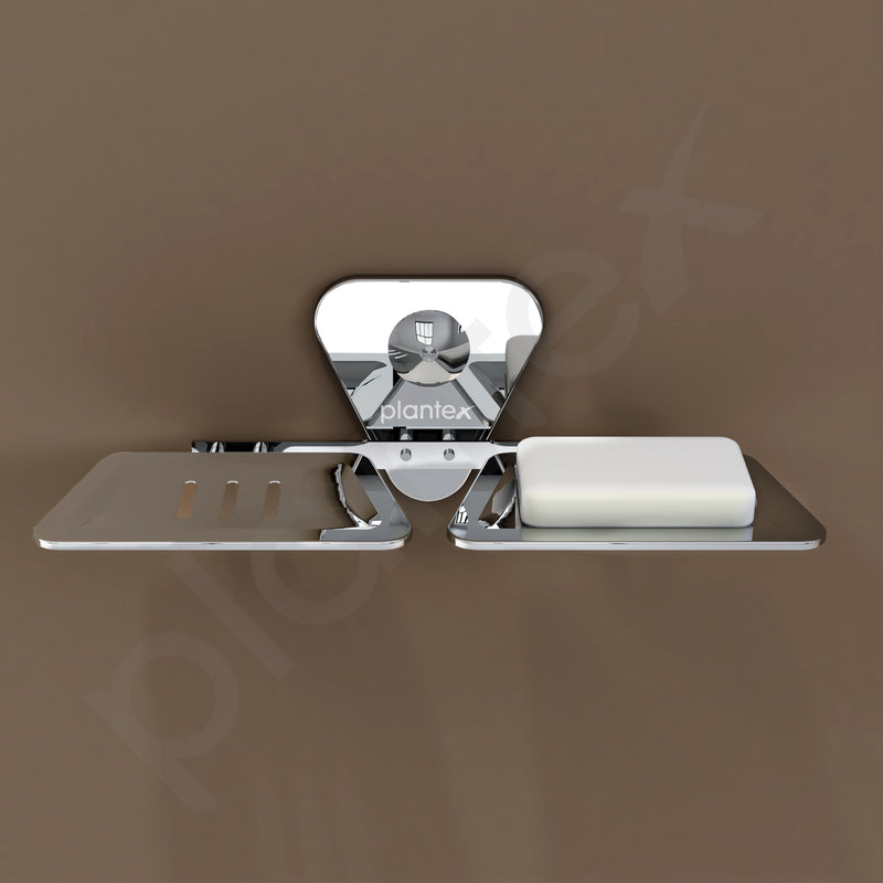 Plantex Stainless Steel Double Soap Dish/Soap Stand for Bathroom/Soap Storage/Soap Holder/Bathroom Accessories - Pack of 2 (Chrome)-3