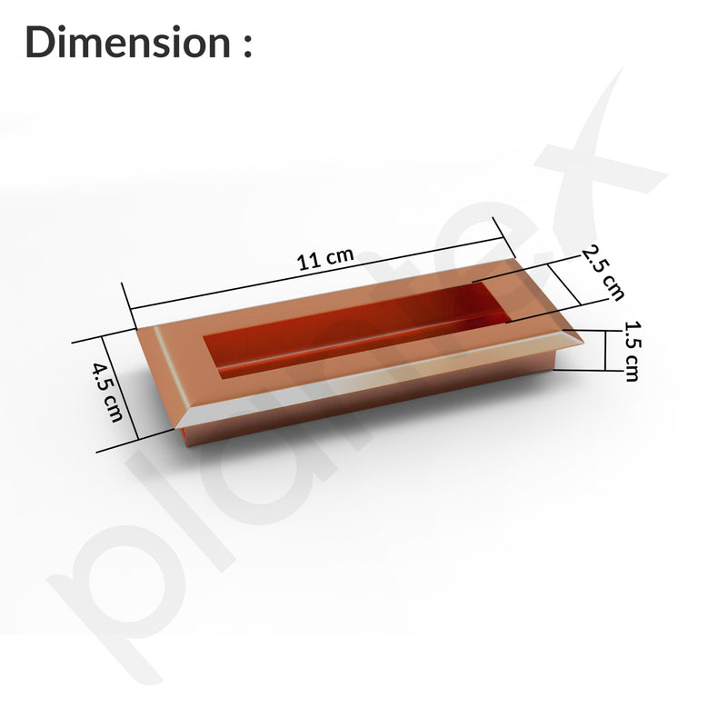 Plantex Sliding Door Handle/Concealed Handle for Sliding Door/96mm Concealed Handle for Wardrobe/Kitchen Cabinet - Pack of 4 (Rose Gold) (Model APS-DTC-3900)-2