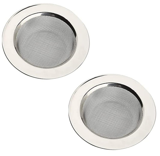 Dynore Stainless Steel Sink Strainer Kitchen Drain Basin Basket Filter Stopper Drainer/SS Sink Jali (4 Inch / 10.5 cm) Pack of 2