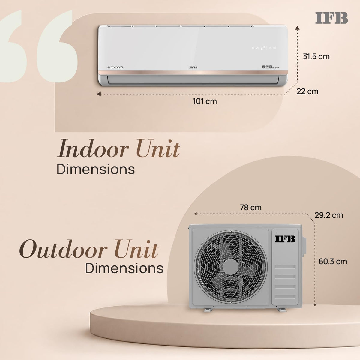 IFB 1.48 Ton 5 Star 2026 AI Powered Inverter Split Air Conditioner with Hybrid Mode, 8-in-1 Flexi Mode, Heavy Duty Compr