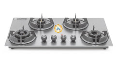 Sujata 5 Burner Gas Stove Glass Top | 5 Years Warranty | Gas Chulha, Auto Ignition Gas Stove, CookTop cum Hob Top, LPG & PNG Compatible, Brass Burner (Palladium FFD Auto Ignition Black)