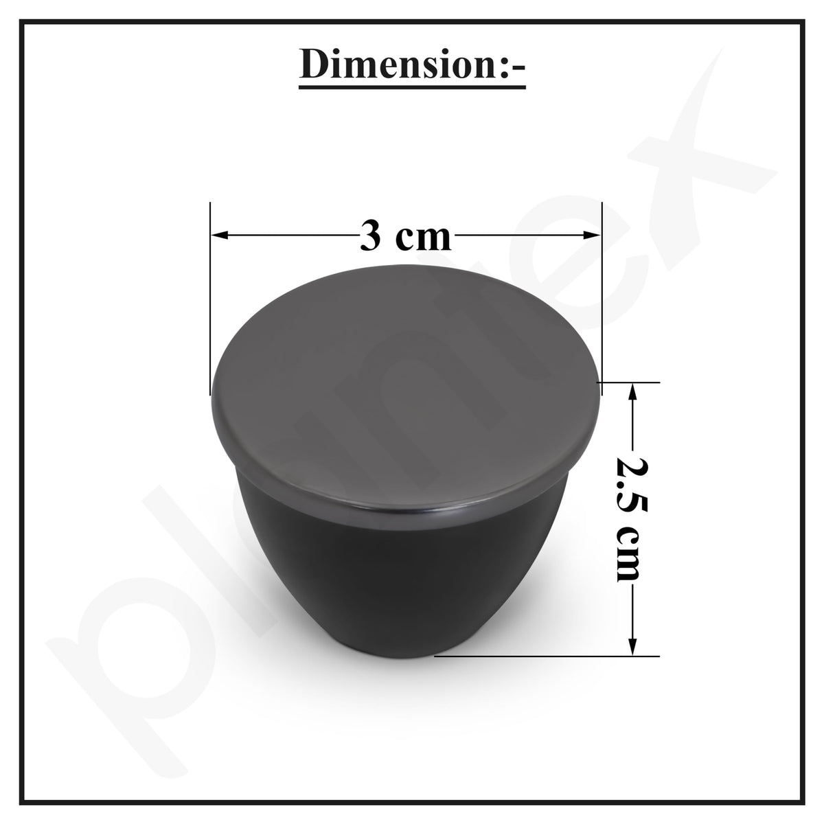 Plantex Knobs for Drawer/Knobs for Cabinets/Pull-Push Knobs for Kitchen,Bedroom Drawer & Wardrobe - Pack of 4 (Satin Black & Black)-3