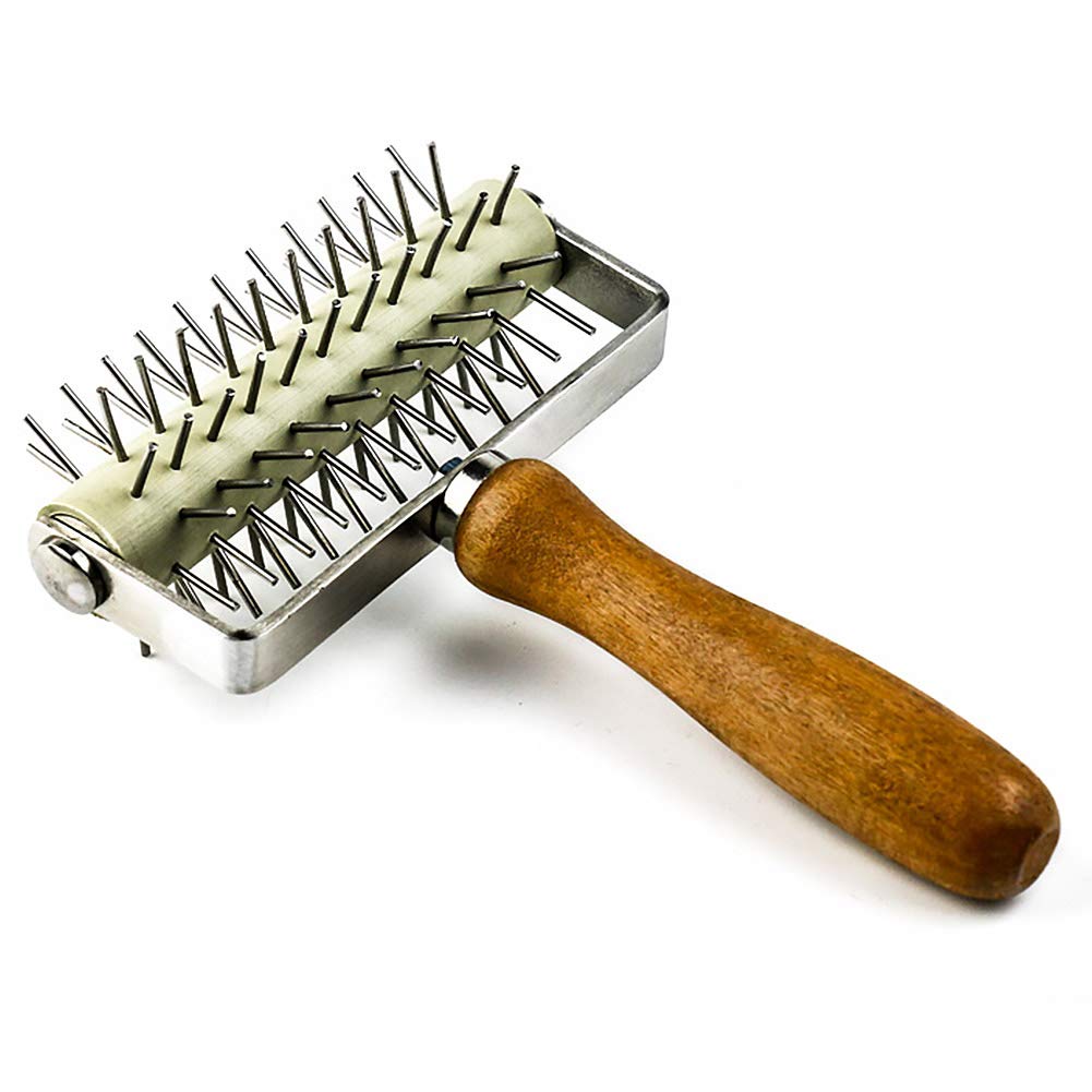 Pizza Hole Puncher, Cake Pie Pizza Cookies Bread Pastry Dough Docker Roller Wheel Hole Punch for Cake Pie Bread Pastry Baking Tool(13.3x20.5x5cm)