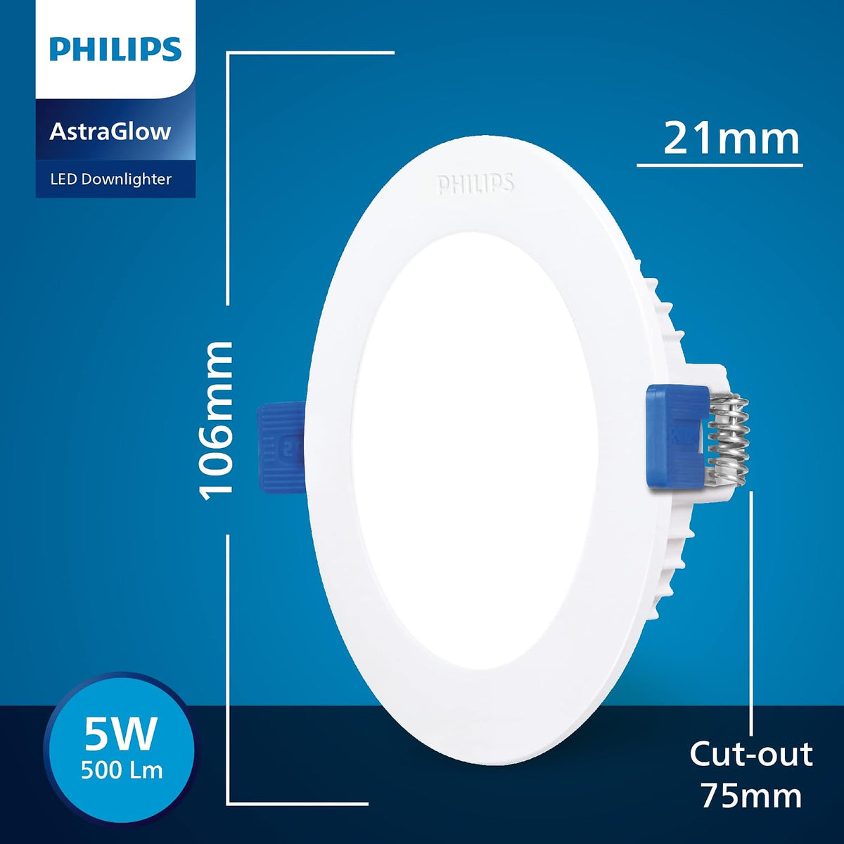 Philips Astra Glow 5-watt Round LED Downlighter (Pack of 2)