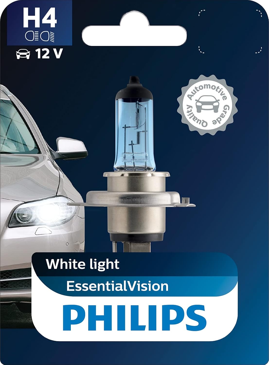 Philips H4 P43t Essential Vision 3 Pin Halogen Headlight Bulb