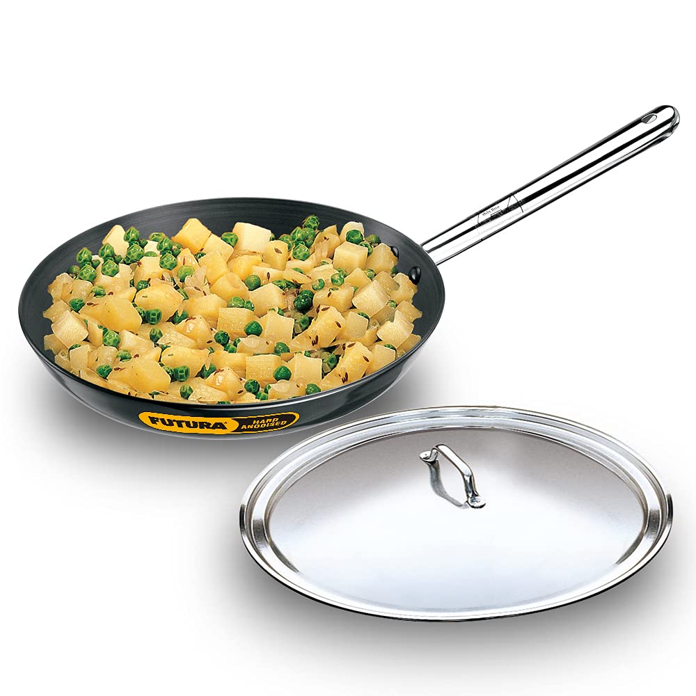 Hawkins Futura 20 cm Frying Pan, Hard Anodised Fry Pan, Small Frying Pan, Black (AF20)