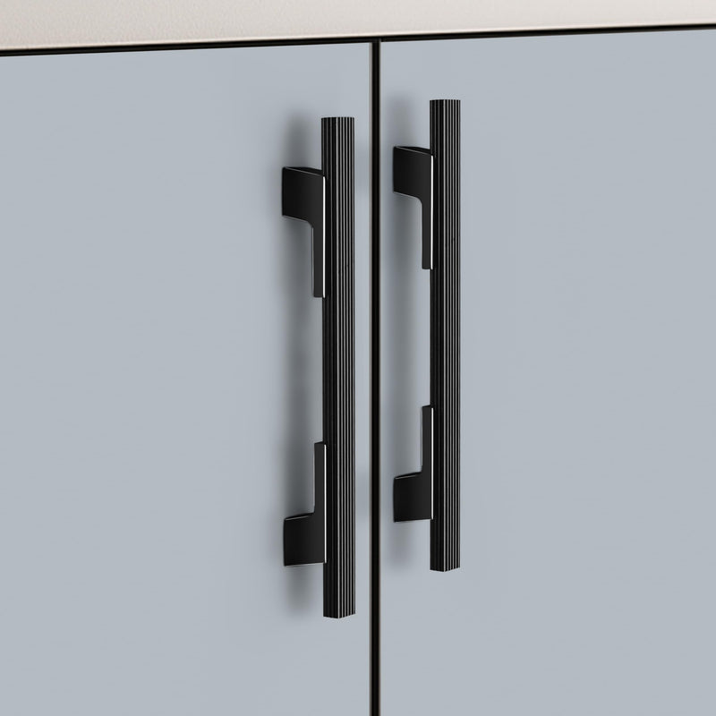 Plantex Cabinet Handle/Kitchen Cabinet Door Handle/Wardrobe/160 mm Cupboard Handle/Door Pull-Push Handle for Home/Office - Pack of 2 (Black) (Model APS-DTC-5580)-1