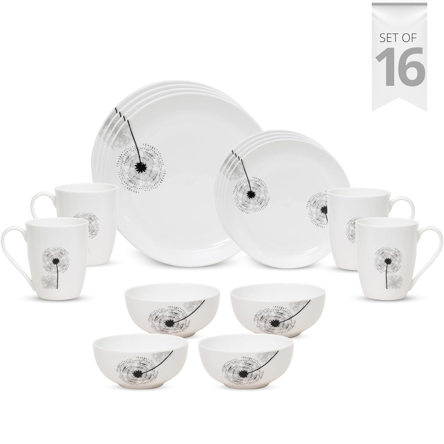 Clay Craft Fine Ceramic Eco Dinner Set, Enchanting Gold, for Family of 4, Dinner Set Ceramic, Crockery Set, Dining Set for Dinner, Crockery Set for Gift, Kitchen Set (ECO2, 16 Pieces)