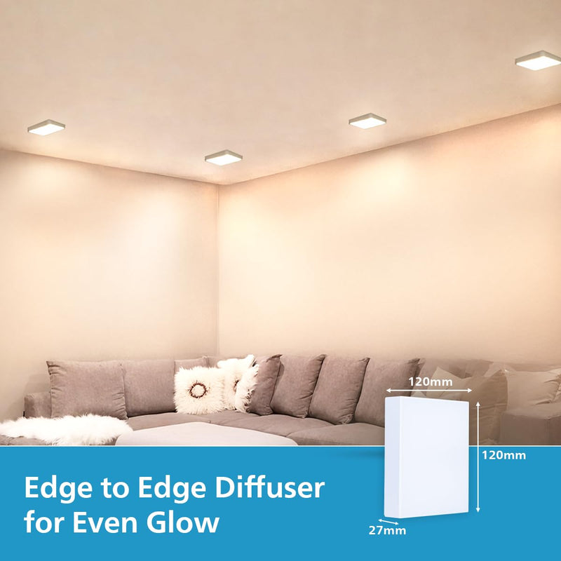 Philips 12W SeamGlow Square LED Surface Downlight (Pack of 24)