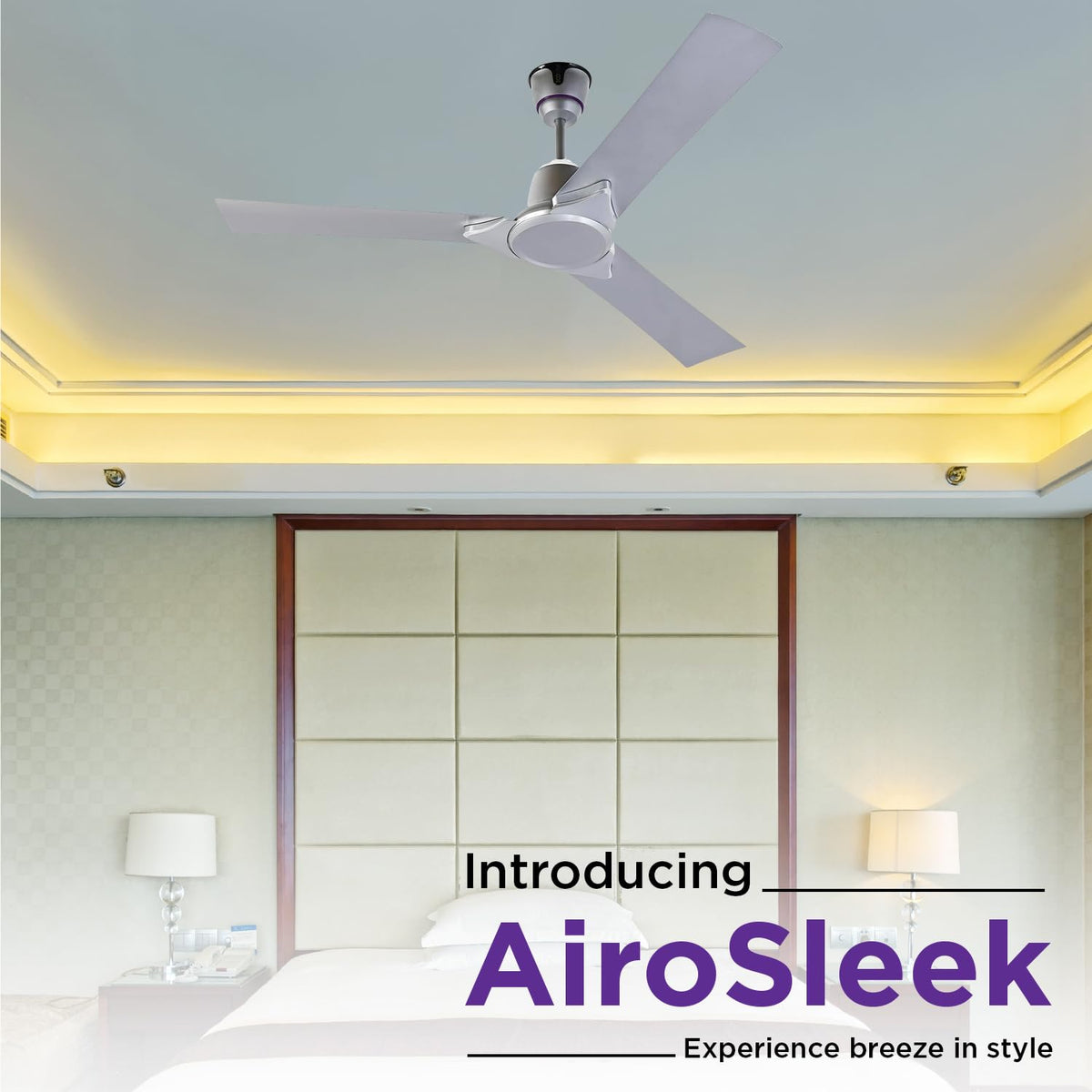 EcoLink AiroSleek 1200 mm Decorative Ceiling Fan | 1 Star (Silver Mist)