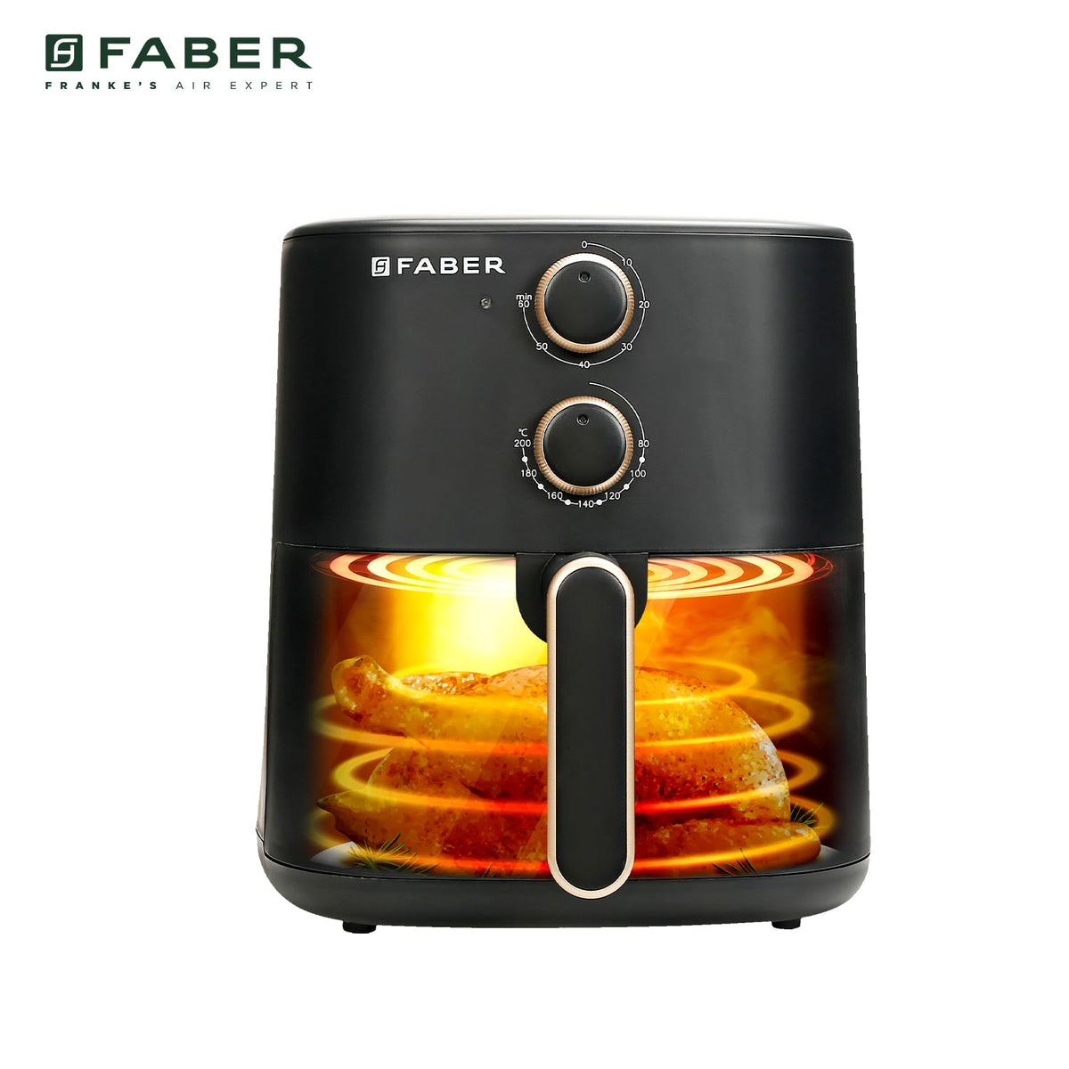 Faber 6 liter 1500W Air Fryer|Fry, Bake, Roast, Toast, Defrost, Grill & Reheat|360° Rapid Air Cooking, 85% Less Oil|Temp