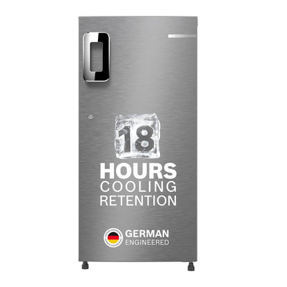 Bosch 187 L, 4 Star, Single Door Refrigerator with Industry's largest vegetable box* & Beverage space (CST18S24NI, Fine steel) 18 Hr Cooling Retention, 2.5x Faster Cooling, Smart inverter compressor