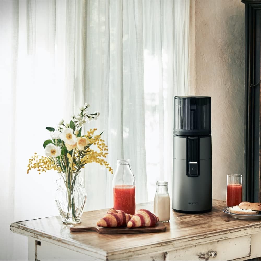 Hurom New H400 Cold Press Juicer, Premium Slow Juicer, All-in-1 Juicer for Fruits, Vegetables, Nut Milk, Ultra-Quiet Motor, Easy to Clean, Strainer & Hands Free with Self Feeding, 15 Years Warranty
