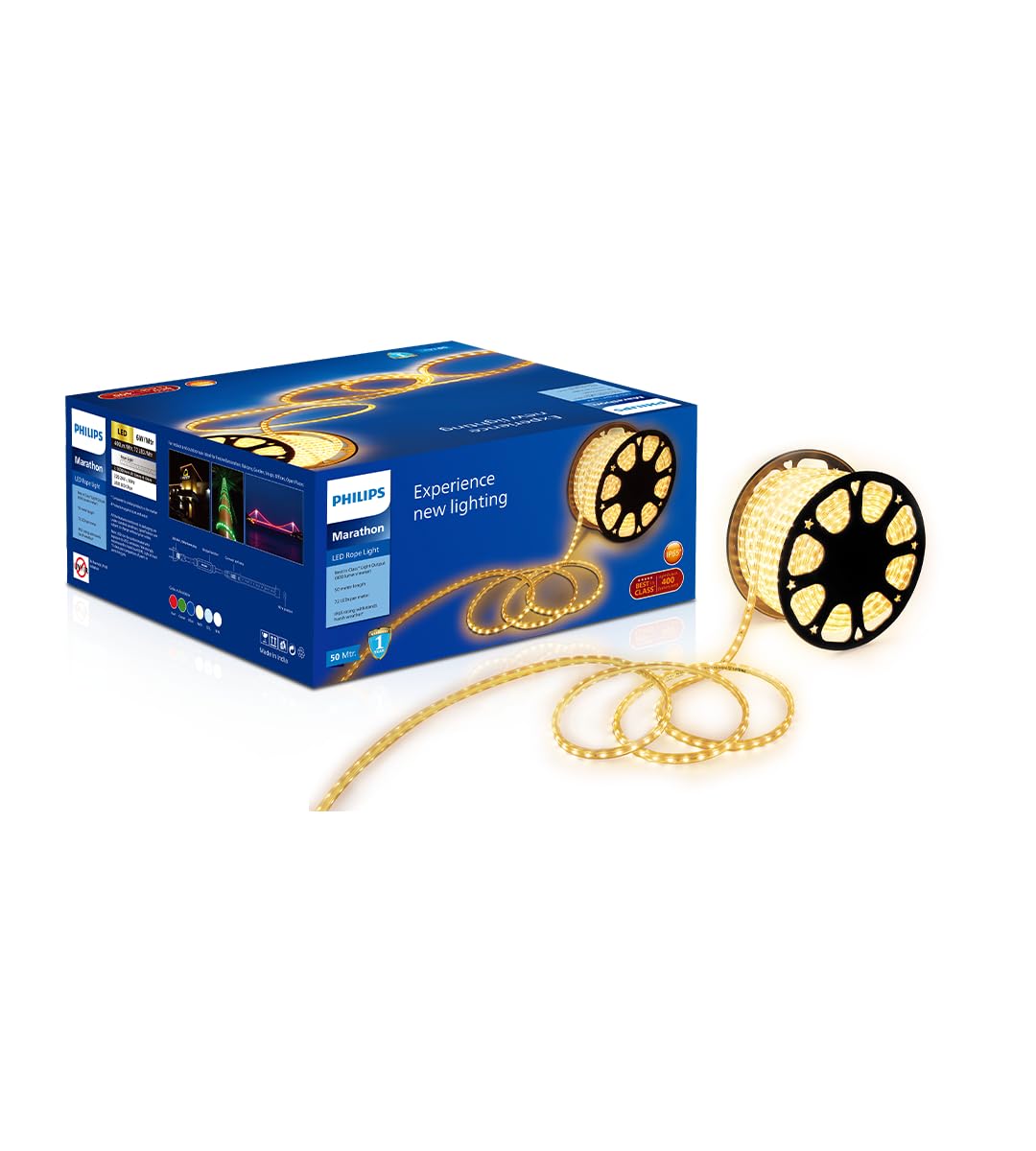 Philips Marathon LED Rope Light 50 Meter, 72 LEDs/M (57811-ww)
