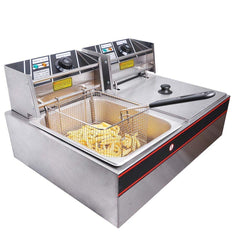 FROTH & FLAVOR 12 Litre Deep Fryer Machine Double Tank with Copper heater