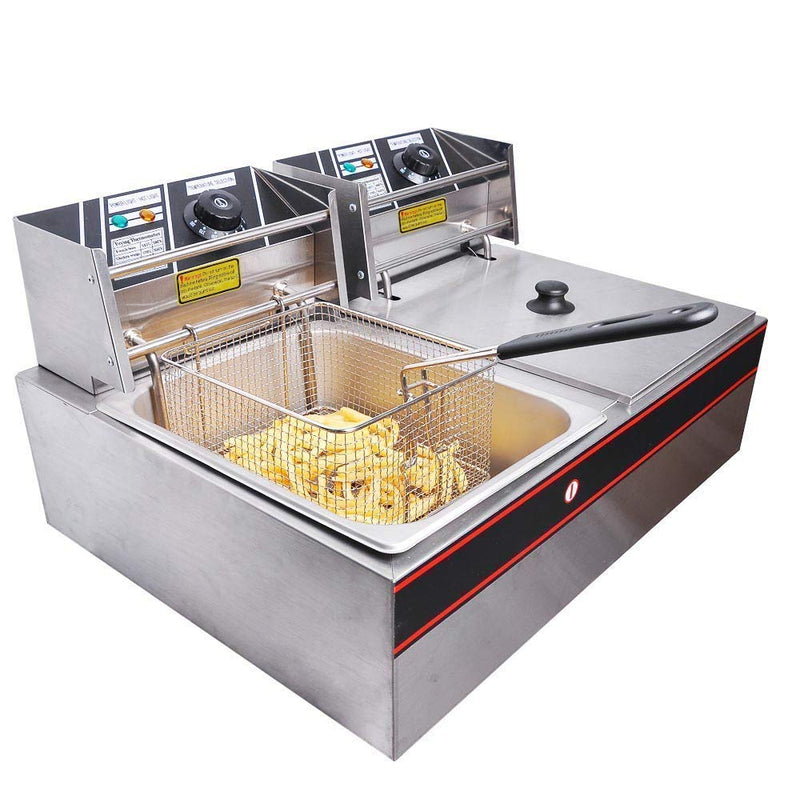 FROTH & FLAVOR 12 Litre Deep Fryer Machine Double Tank with Copper heater